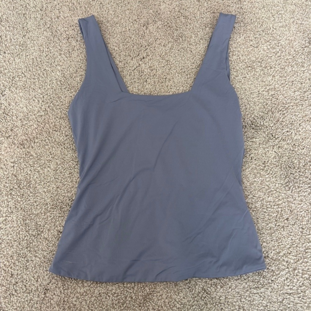 Travis Mathew Tropical Bliss Tank Womens XS Blue Square Neck Golf Tennis Active